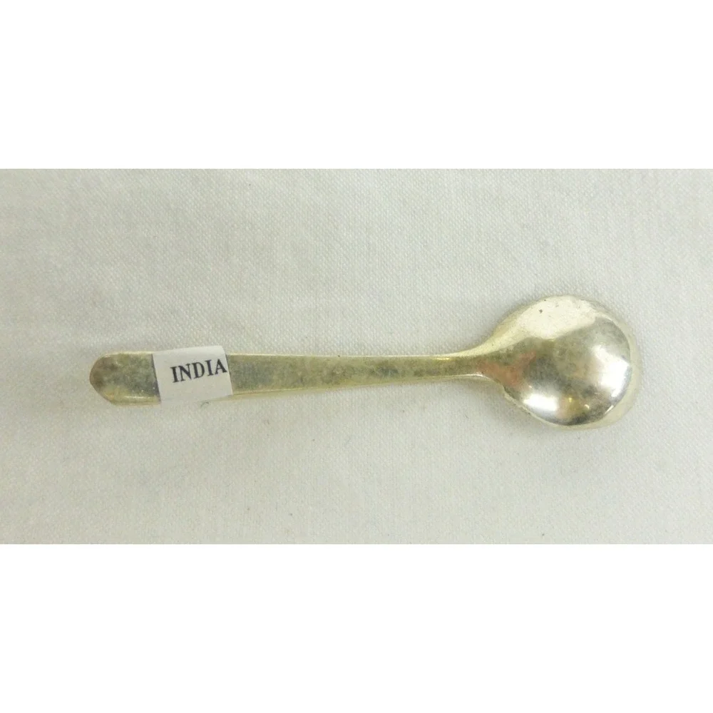 Vtg Salt Cellars w/spoons handmade glass Bohemia Czech Republic set of 2